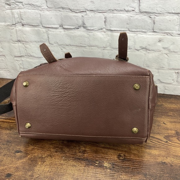 Bonfanti Leather brown Messenger Bag Crossbody Shoulder‎ Bag Braided Handle - Picture 5 of 11